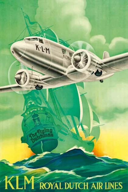 Blue-shaker Poster KLM Royal Dutch Air Lines 30 x 40 cm - Blue Shaker