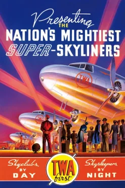 Blue-shaker Poster TWA Skyliners 30 x 40 cm - Blue Shaker