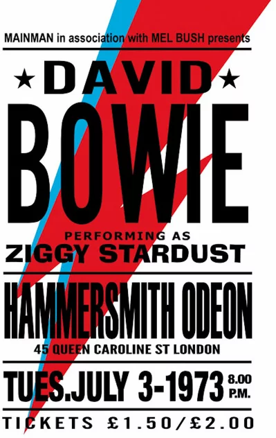 Blue-shaker Poster David Bowie 30 x 40 cm - Blue Shaker