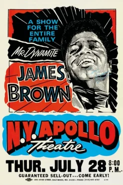 Blue-shaker Poster James Brown NY Apollo 30 x 40 cm - Blue Shaker