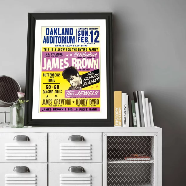 Blue-shaker Poster James Brown Oakland Auditorium 30 x 40 cm - Blue Shaker - Image 2