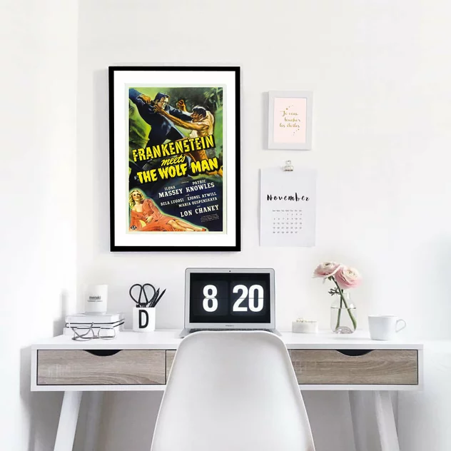 Blue-shaker Poster Frankenstein Meets The Wolf Man 30 x 40 cm - Blue Shaker - Image 2
