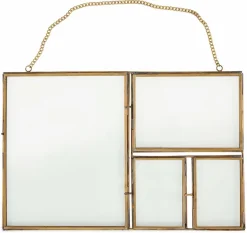 Large Brass Multi Photo Frame Kiko - Nkuku