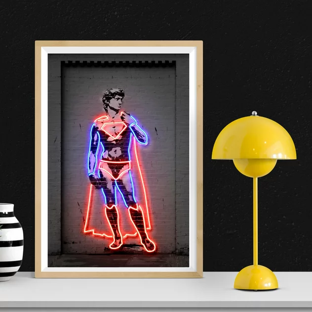 Blue-shaker David Poster 30 x 40 cm - Blue - Image 2