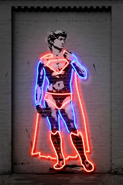 Blue-shaker David Poster 30 x 40 cm - Blue