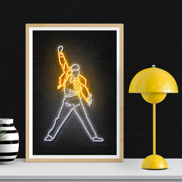 Blue-shaker Freddie Mercury Poster 30 x 40 cm - Blue - Image 2