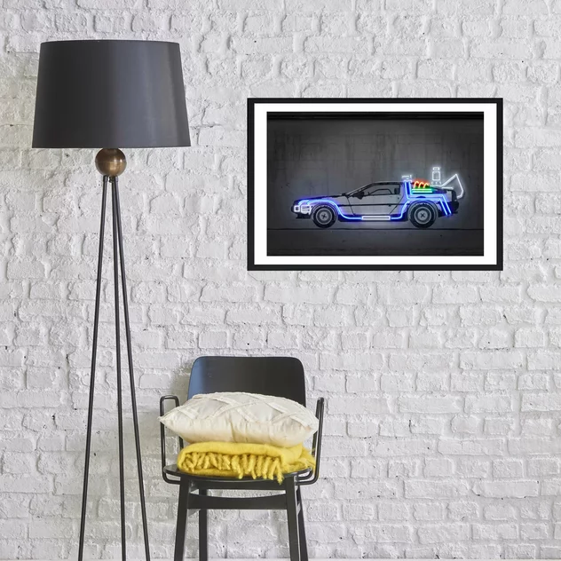 Blue-shaker DeLorean Car Poster 30 x 40 cm - Blue - Image 2