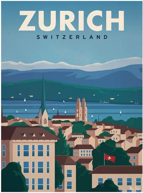 Poster Zurich 50 x 70 cm - Sergeant Paper