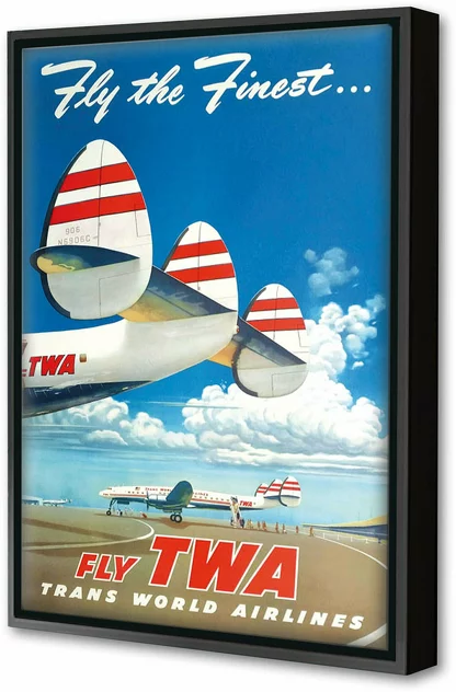 Blue-shaker Poster With American Box TWA 40 x 60 cm Fly TWA - Blue Shaker