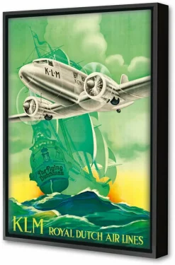 Blue-shaker Framed Canvas KLM Royal Dutch Air Lines 40 x 60 cm - Blue Shaker