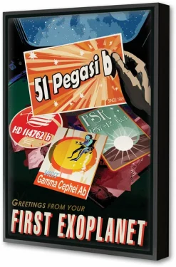 Blue-shaker Framed Canvas First Exoplanet 40 x 60 cm - Blue Shaker