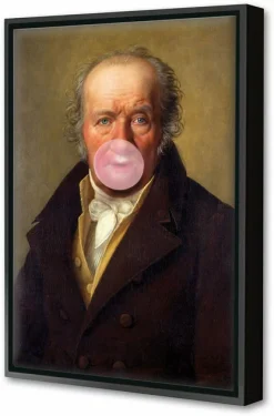 Blue-shaker Framed Canvas Chewing Gum #2 40 x 60 cm - Blue Shaker