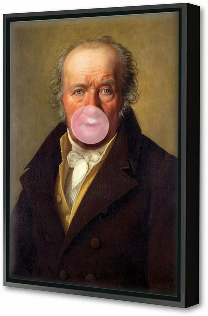 Blue-shaker Framed Canvas Chewing Gum #2 40 x 60 cm - Blue Shaker