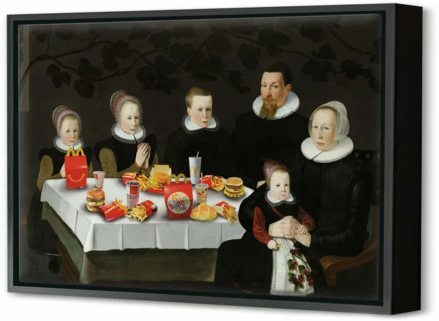 Blue-shaker Framed Canvas Mc Donald Family 40 x 60 cm - Blue Shaker