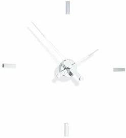 Wall Clock With 4 time Signals, Silver Hands Tacón I - Nomon