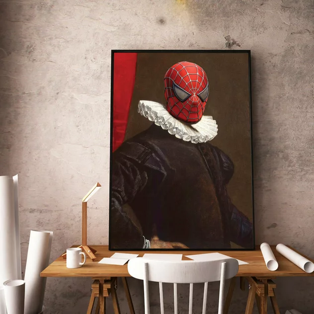 Blue-shaker Framed Canvas 40 x 60 cm Spiderman - Blue - Image 2