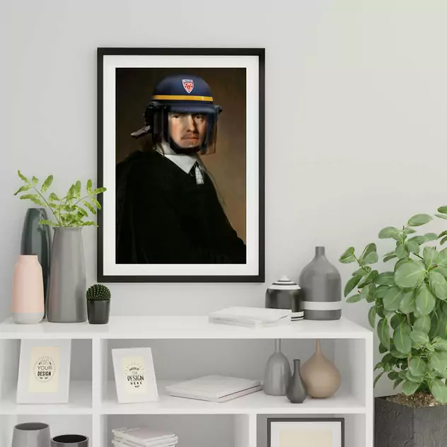 Blue-shaker Framed Canvas 40 x 60 cm CRS - Blue - Image 2