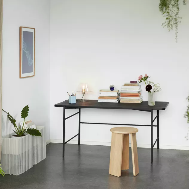 Blue Line Poster With Oak Frame - Hübsch - Image 2