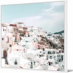 PÔDEVACHE Framed Canvas Santorini 80x80 Cm Soleil En Vue - Pôdevache