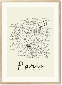 Poster Aleisha 30 x 40 cm Paris Neighborhood Map - PSTR Studio