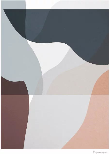 Poster Berit Mogensen Lopez Soft Lines 02 50 X 70 cm - The Poster Club