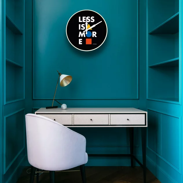 Black Wall Clock Less Is More Bauhaus - Cloudnola - Image 2