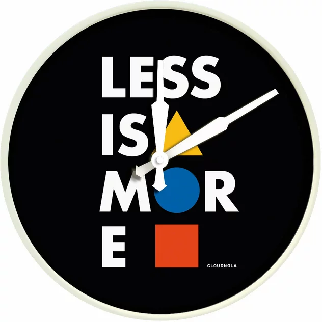 Black Wall Clock Less Is More Bauhaus - Cloudnola