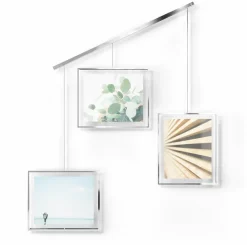 Set Of 3 chrome Steel And Glass Frames 20 × 25 cm Exhibit - Umbra