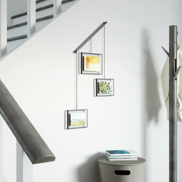 Exhibit Set Of 3 steel And Black Glass Frames 26 × 18 cm - Umbra - Image 2