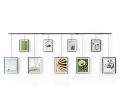 Exhibit Set Of 9 Steel And Black Glass Frames 88 x 30 cm - Umbra