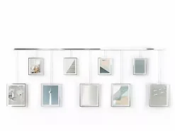 Exhibit Set Of 9 Chrome Steel And Glass Frames 88 x 30 cm - Umbra