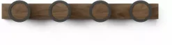 Four Hook Wall Hook In Dark Brown Rubberwood - Umbra