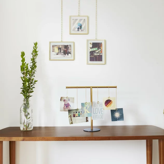 Set Of 3 Fotochain Golden Metal Hanging Photo Frames - Umbra - Image 2