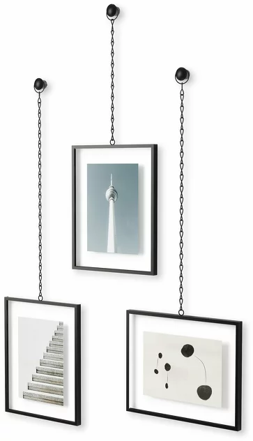 Set Of 3 black Metal Hanging Photo Frames 20x25 Cm Fotochain - Umbra