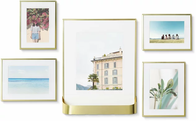 Set Of 5 gold Metal Photo Frames Matinée - Umbra