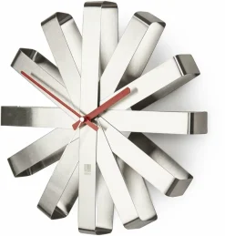 Ribbon Silver Steel Wall Clock - Umbra