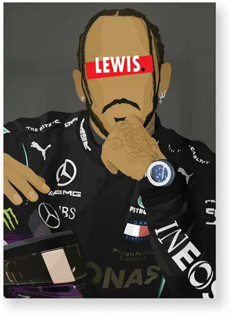 Poster 30x40cm Lewis Hamilton - Hugoloppi