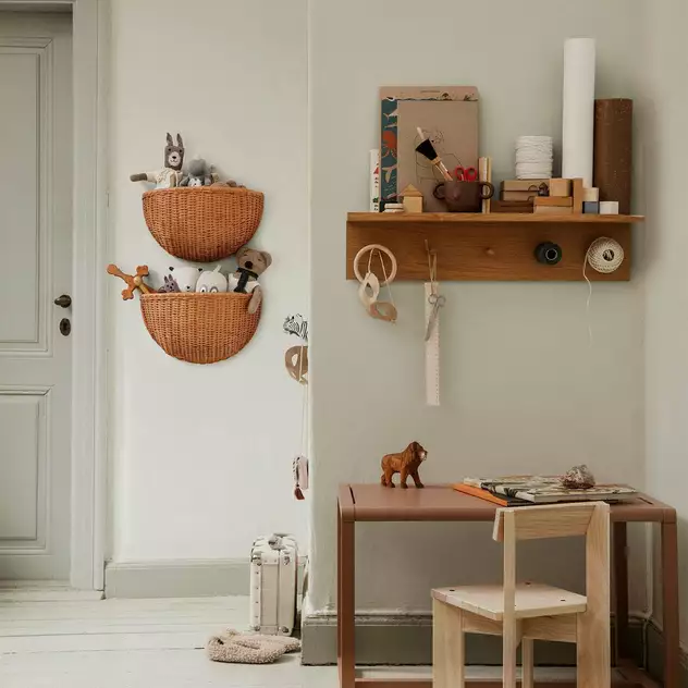 Set Of 2 Brown Rattan Woven Wall Baskets - Ferm Living - Image 2