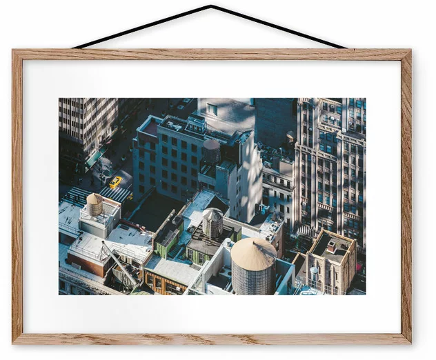 Framed Skyscraper Poster Moebe Oak A3 - Le Renard