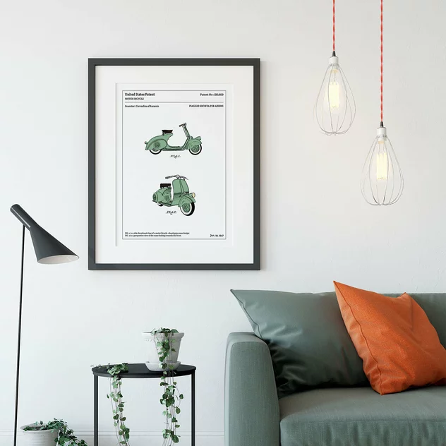 Poster 40x30 Cm Vespa - L'Affiche Technique - Image 2