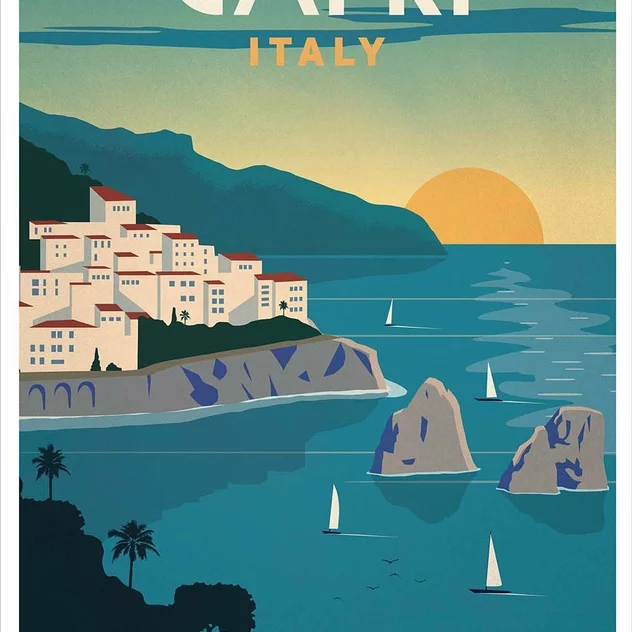 Vintage Poster 30 x 42 cm Capri - Sergeant Paper - Image 2