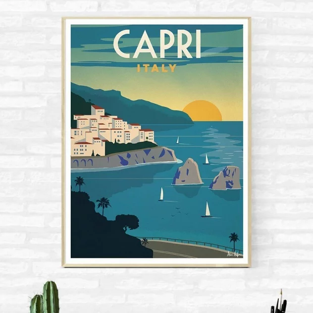 Vintage Poster 30 x 42 cm Capri - Sergeant Paper
