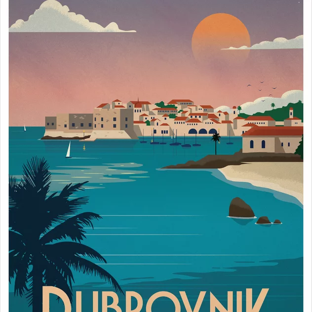 Vintage Poster 30 x 42 cm Dubrovnik - Sergeant Paper - Image 2