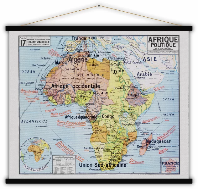 Africa Map 100x80 - Blue-Shaker