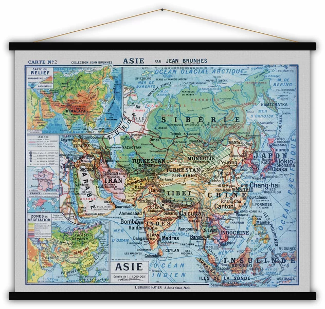 Asia Map 100x80 - Blue-Shaker