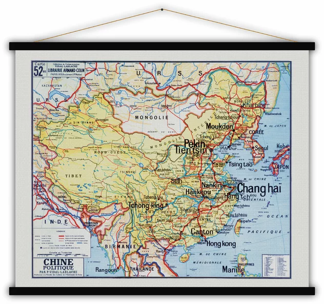 Political China Map 100x80 - Blue-Shaker