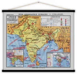 India Political And Economic Map 100x80 - Blue-Shaker