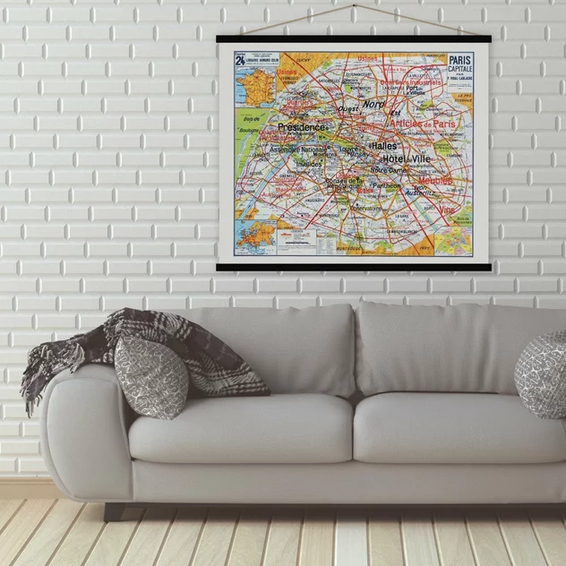 Paris Map 100x80 - Blue-Shaker - Image 2