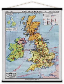 British Islands Map 100x80 - Blue-Shaker