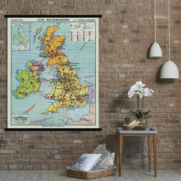 British Islands Map 100x80 - Blue-Shaker - Image 2